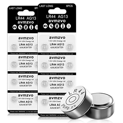 AG13 LR44 Batteria pila a Bottone Alcalina 16 Pezzi 357/357A/L1154/A76/GPA76【3 Anni di Garanzia】 (LR44-16)
