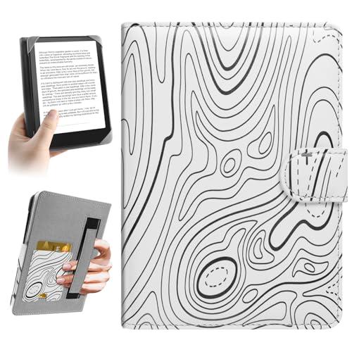 HoYiXi Universale Custodia per 6.8 pollice,7 pollice eReader Compatibilità Kindle Paperwhite/Kobo Clara HD/Kobo Clara 2E/PocketBook/Tolino/Sony 6”-6.8“ E-Book Reader Cover Case,Mountain White