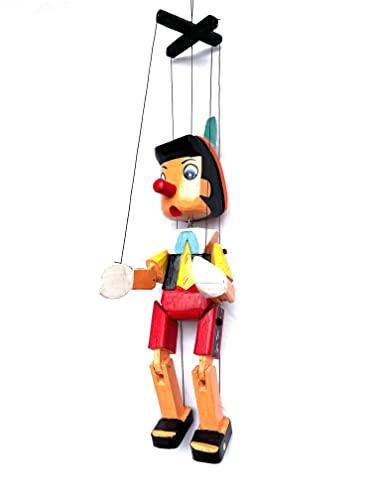 Pinocchio di legno con corde, 30 cm, multicolore (HC enterprise-0325)