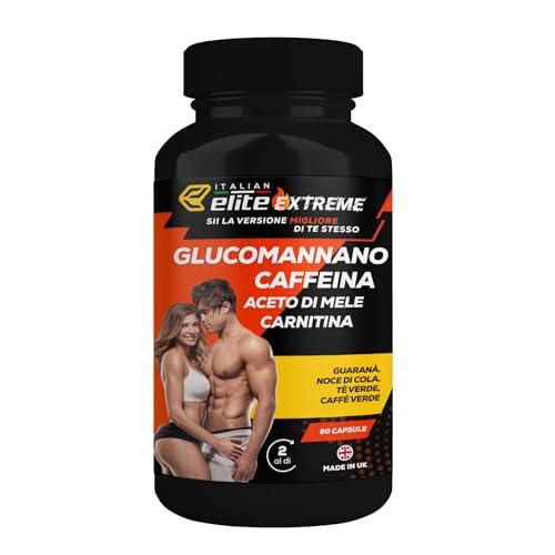 Italian Elite® Elite Extreme 60 Capsule. Integratore Alimentare con Caffeina, Tè Verde, Carnitina, Glucomannano, Aceto di Mele e Guaranà. Supporto a Stile di Vita Attivo Energia e Focus. Uomo e Donna