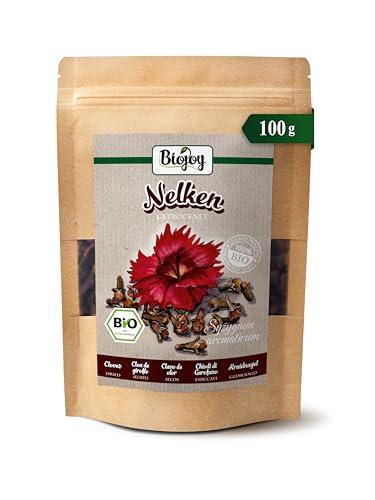 Biojoy Chiodi di Garofano interi BIO (100 g), essiccati, adatti per dolci e té, senza additivi (Syzygium aromaticum)