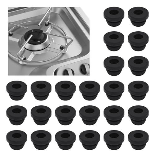 Terraxis 24 Pezzi Gommini Griglia Piano Cottura, Piedini in Gomma Fornello Camper, Guide in Gomma per Piano Cottura Camper, Accessori Camper, Compatibili con Aste da 5 mm di Dometic, Smev e Thetford