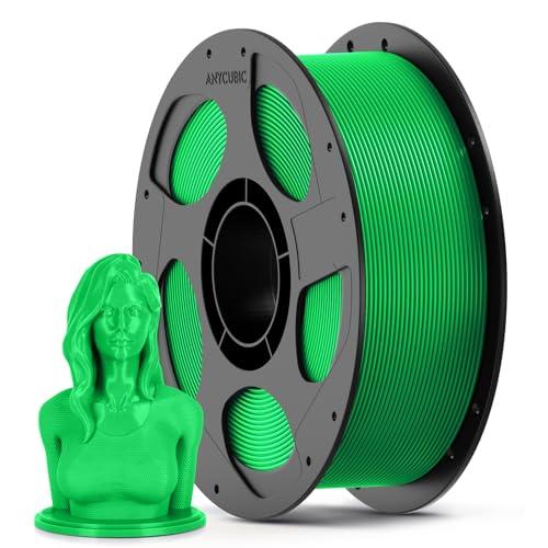 ANYCUBIC PLA Filamento per Stampante 3D, Filamento di Stampa Intelligente Identificazione Intelligente, Bobina Rimovibile e Riutilizzabile, Dimensioni +/- 0,02 mm, Verde, 1KG