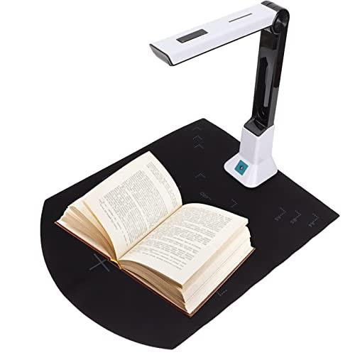 Scanner per Documenti USB con Messa a Fuoco Automatica, Fotocamera HD da 8 MP, Inclinazione Automatica OCR, Pieghevole e Portatile per Libri e Scansione