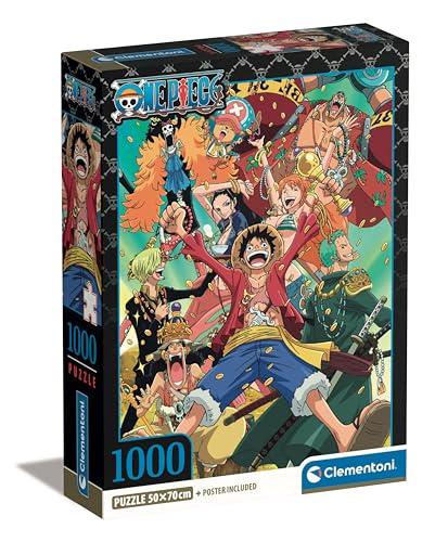 Clementoni Puzzle One Piece - 1000 Pezzi - Puzzle Adulti, Poster Incluso, Puzzle Anime, Manga, Divertimento Per Adulti, Made In Italy, 39921