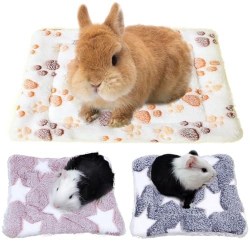 TYXHXTF 3 Pezzi Letto in Peluche per Piccoli Animali, Caldo Letto per Porcellini D'india, Calda Coperta per Porcellino D'india, Casetta per Conigli, per Dormire per Criceto, Coniglio, Cincillà