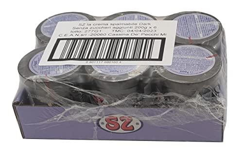 Sz - Senza Zucchero Crema Spalmabile Dark - Confezione da 6 vasetti X 200 G