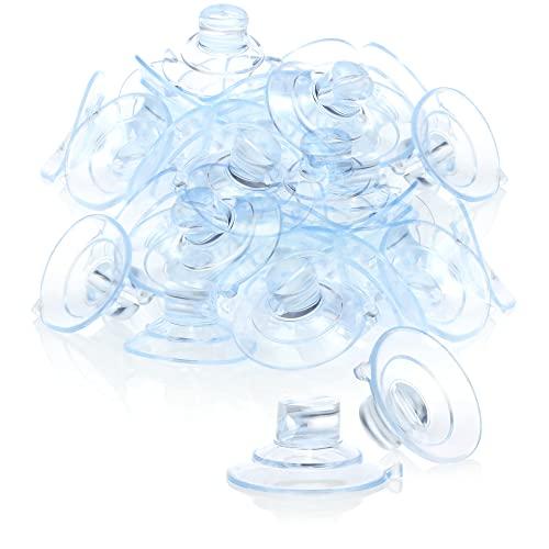 com-four® 40x Portaventosa con Fessura per Cavo, Trasparente per Lucine e Decorazioni per finestre per Natale, Pasqua, Capodanno - portaventosa Ø 30 mm (040 Pezzi - Trasparente)