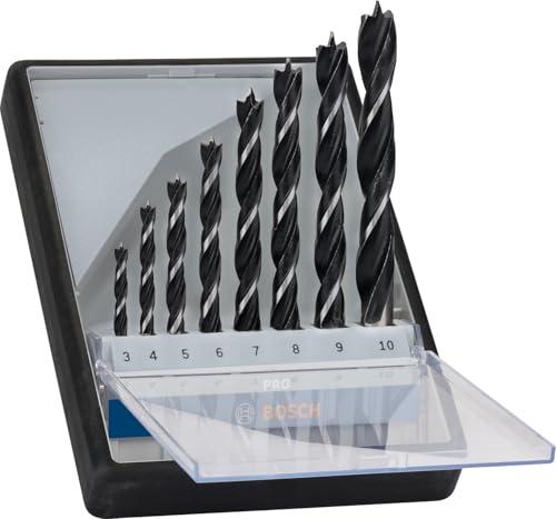 Bosch Professional 2607010533 Set Punte Elicoidali per Legno, Grigio, Set 8 Pezzi, Ø 3-10 mm