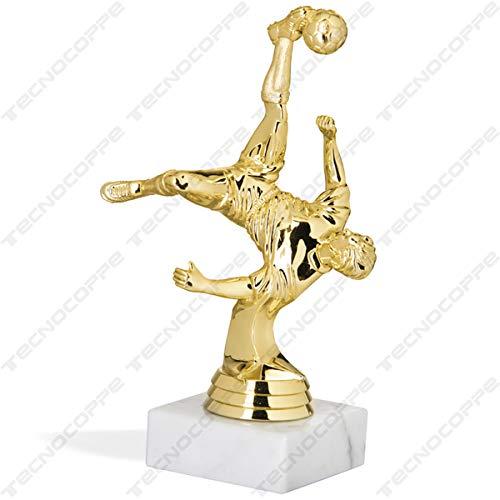 tecnocoppe Trofeo Calcio h 15,00 cm Premiazione Calciatore rovesciata - Targhetta Personalizzata Omaggio