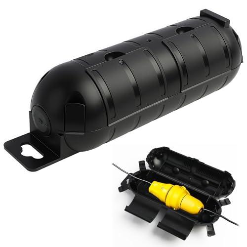 Jecdfs 1pcs Cassaforte impermeabile IP44 per esterni,Scatola protettiva per il cavo di connessione,Scatola Giunzione Per Esterni,per cavo di prolunga, utensili elettrici (black)