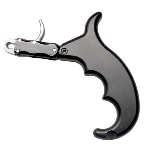 MiOYOOW Ausilio per Rilascio dell'Arco per Arco Composto, Accessori per Arco Compound Tiro in Alluminio Aerospaziale con Indice Regolabile, Dito del Tiro con L'Arco a 4 Dita di Protezione delle Dita