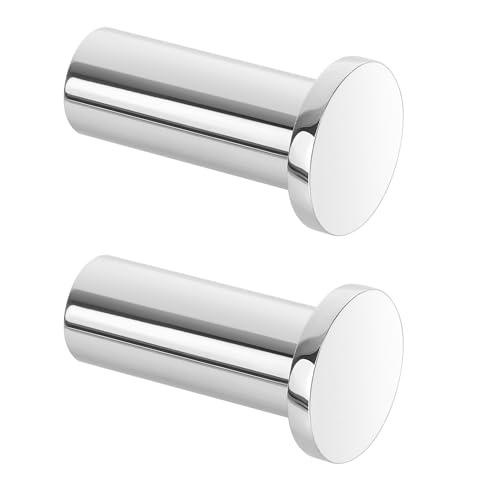 SAYAYO Ganci Accappatoio Bagno in Acciaio Inox Ganci Appendiabiti da Parete, Appendi Strofinacci Cucina Gancio, Gancio Appendi Accappatoio Cromo Lucido, Capacità Carico 15 kg, 2 Pezzi