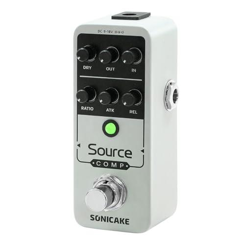SONICAKE Pedale compressore analogico 100% analogico per effetti per chitarra, con bypass bufferizzato Source Comp
