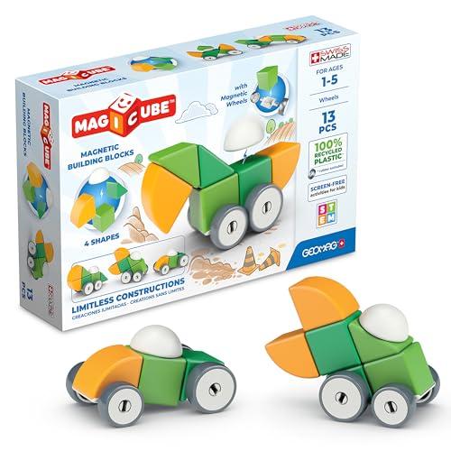 Geomag - Magicube 1+ Shapes - Blocchi Magnetici per Bambini - 4 Colori e Forme - Confezione da 13 Cubi - 100% Plastica Riciclata