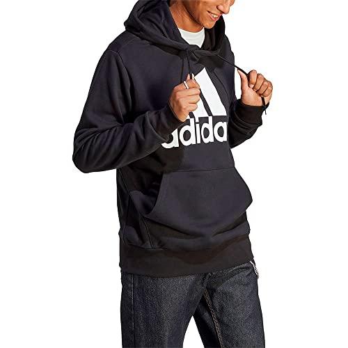 adidas Essentials French Terry Big Logo Hoodie Felpa con cappuccio, Nero, M Uomo