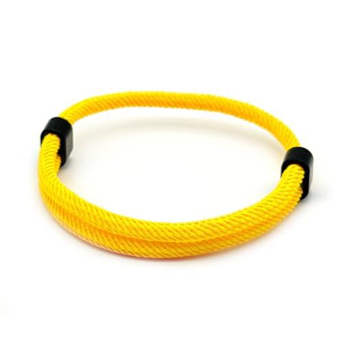 Braccialetto Paracord dalla corda della vela | Per uomini e donne | Fascia regolabile in paracord da surfista | Semplice e discreto per il tempo libero e lo sport (Giallo)