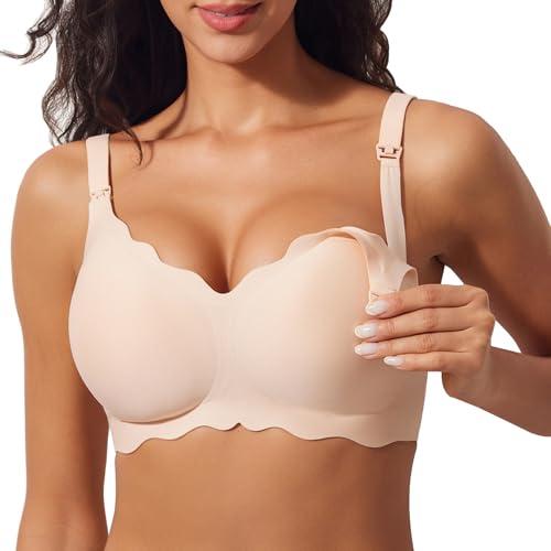 HIHOSSI Reggiseno Allattamento Senza Ferretto Ultra Morbido - Reggiseno Premaman Senza Cuciture con Spalline Regolabili, 3D Lift e Tessuto Traspirante per Gravidanza e Allattamento.