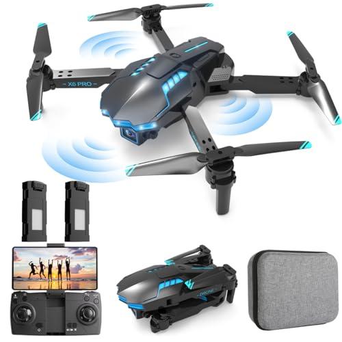 Drone con Telecamera 1080P Pieghevole Drone RC Quadcopter Telecomandati Droni per Principianti e Bambini/Adulti, Giocattoli Regalo per Ragazzo e Uomo (Black)