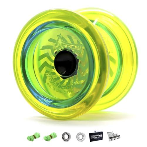 YOYO FACTORY Arrow Yo-Yo - Giallo (dal Principiante al Professionista, Cuscinetto a Sfera, Corda e Istruzioni Incluse)