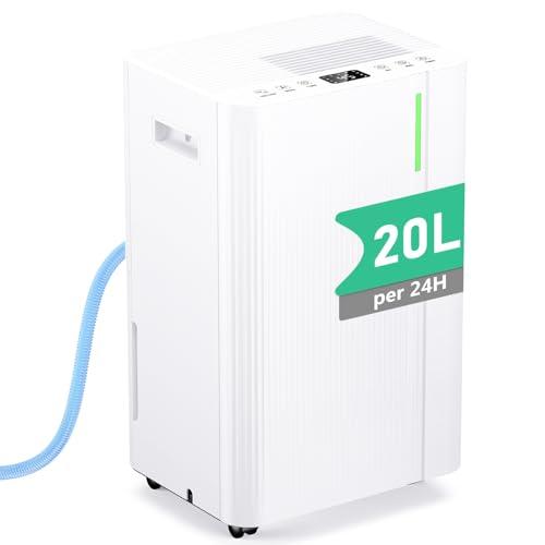 Deumidificatore, Deumidificatore Ambiente Casa Muffa, Deumidificatori Portatile Silenzioso, Controllo Umidità, Funzione Asciugatrice, Sbrinamento Automatico, Adatto 100 m³
