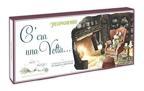Regina di Fiori - Confezione Regalo Decorata con Tè Classici e alla Frutta. 5 Gusti Assortiti, 25 Filtri