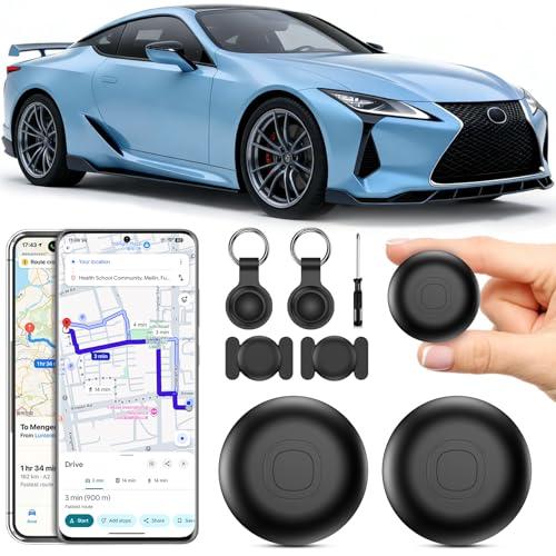GPS Tracker per Auto,2 PACK Air Tracker Android e IOS,Magnetico Gps Per Auto,IP68 Impermeabile Auto Localizzatore Copertura Globale In Tempo Reale Tracciare Veicolo/Moto,Senza SIM senza Abbonamento