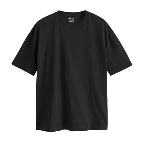 NEXT T-Shirt da Uomo a Girocollo 100% Cotone Nero M