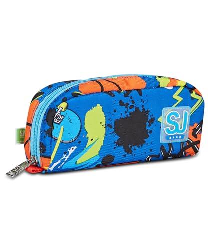 SJ Gang STYLE JAM GANG Portapenne Scuola, Blu, TrickyLed, Bustina con Scomparto Unico Porta Penne, Accessori Zaino, Medie, Superiori, Bambino