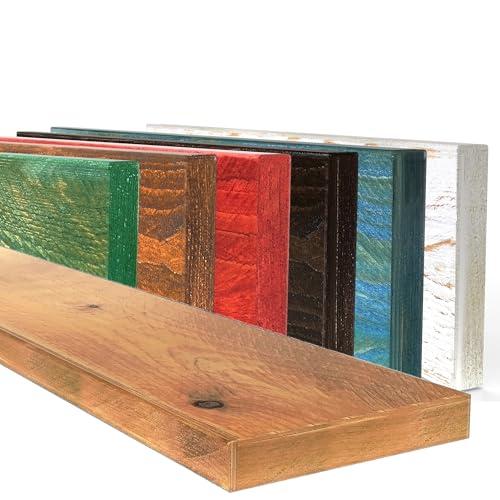 Mensola in Legno Massello Sospesa a Parete, Ripiano Artigianale, 7 Colori, Varie Dimensioni, Arredamento Bagno, Cucina, Camera da Letto, Ufficio, Made in Italy (Fat, Natural, W20xH4xL120 cm)