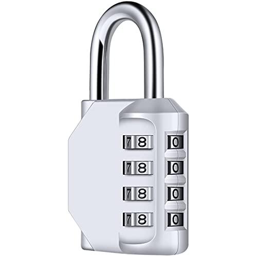 Lucchetto Combinazione, [Antipioggia] Diyife Lucchetto Armadietto Impermeabile Lucchetto A Combinazione, Esterno Serrature con Combinazione 4 Cifre Per Zaini, Armadietto, Palestra,Argento