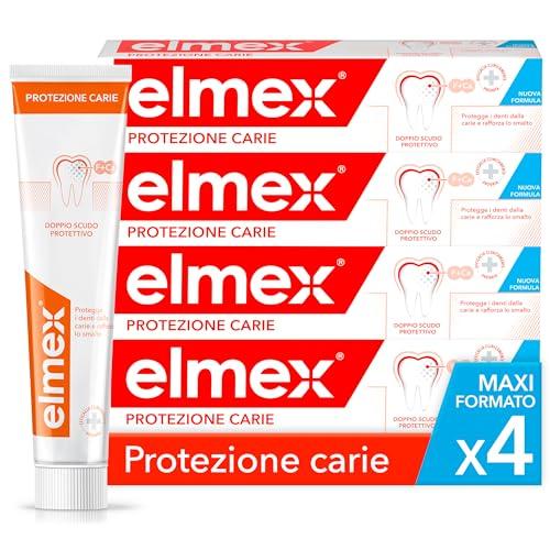 Elmex - Dentifricio Anticarie 4x75ml (Consegna in 48 Ore), Protezione contro la Carie, Protezione di Denti e Smalto, Formula Anticarie Avanzata