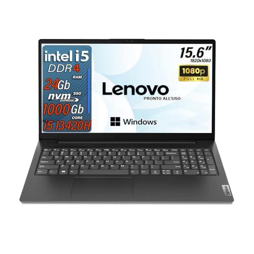 Lenovo Notebook i5 13Th | Pc portatile 24gb Ram ddr4 | Display 15.6 Full Hd | SSD 1000 Gb | Wi fi, Bt, Windows 11 Pro | Laptop pronto all’uso