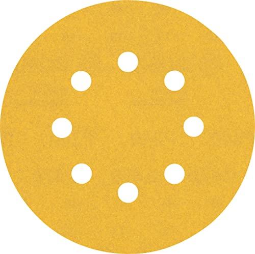 Bosch Professional 5x Carte Abrasive Expert C470 con 8 Fori per Legno Duro, Vernice su Legno, Ø 125 mm, Grana 240, Accessorio Levigatrice Rotoorbitale