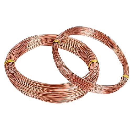 2 Rotoli Filo di Rame per Gioielli - Diametro 1 mm e 0.5 mm - 20m Filo Metallico Puro per Bigiotteria, Bracciali, Collane e Creazione di Gioielli