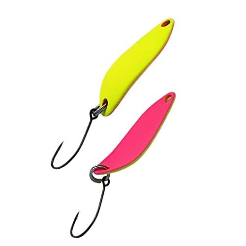 Beast trota Spoon – 3 g – Trout Fishing Spoon – Pesca UL (giallo neon – rosa fluo)