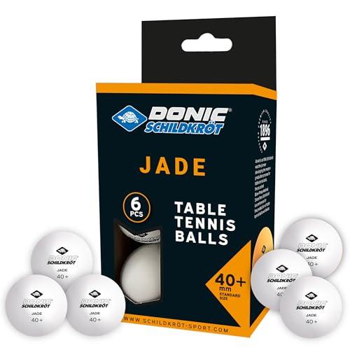 Donic Schildkrot Pallina da Ping Pong Jade, qualità Poly 40+, Confezione da 6, Bianca, 618371, Taglia Unica