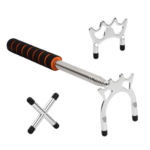 Granvoo Ponte Stecca da Biliardo Retrattile, con 3 Rimovibile Testa a Ponte (Alto + Basso + Croce), Ponte per Stecca da Biliardo Estensibile 33-150cm, per Tavolo da Biliardo, Snooker