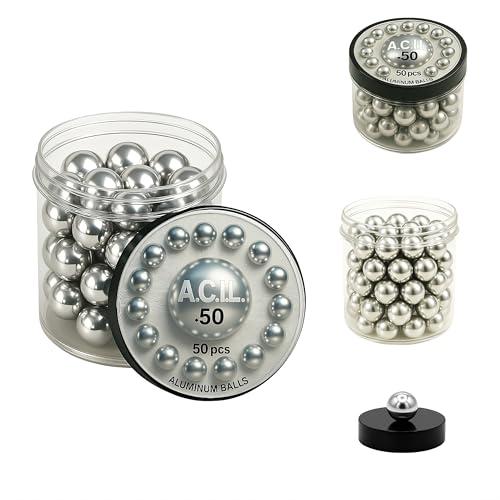 Premium Aluminum Balls in 50 caliber – 12.5mm Precision-Machined Projectiles (50pcs) – Solid Aluminum Ammo for HDR & HDP Pistols – Reusable, Polished Finish
