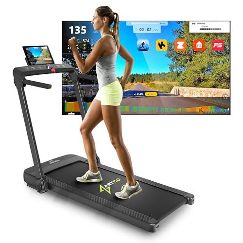 ArtGo Tapis Roulant Salvaspazio 14 km/h, Pieghevole, Tapis Roulant Pieghevole, Spessore 14cm, Bluetooth, Bluetooth + APP Interattive, 12 Programmi, Compatto, 2HP (Picco 4,5HP), Mod. RAFFAELLO