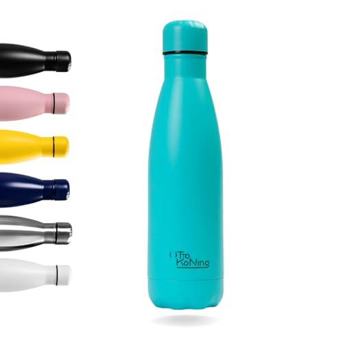 Otto Koning Borraccia Termica in acciaio inox Mantiene le bevande fredde per 24 ore e quelle calde per 12 ore. Bottiglia thermos a prova di perdite, senza BPA (500ML, Verde)