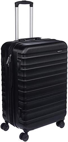 Amazon Basics - Valigia Trolley rigido con rotelle girevoli, 68 cm, Nero