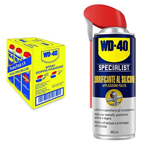 WD-40 Prodotto Multifunzione Lubrificante Spray con Sistema Professionale Doppia Posizione & Specialist Lubrificante al Silicone Spray Applicazione Pulita con Sistema Doppia Posizione 400 ml