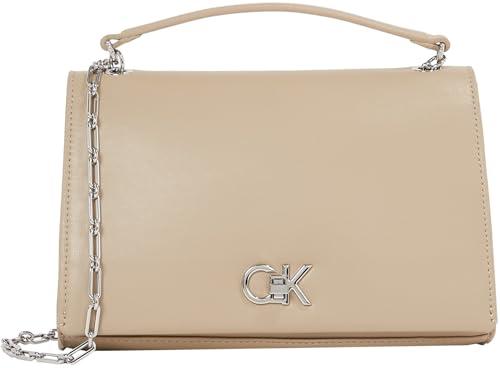 Calvin Klein Donna Borsa a Tracolla Medium Chain Bag con Blocco Girevole, Grigio (Crockery), Taglia Unica