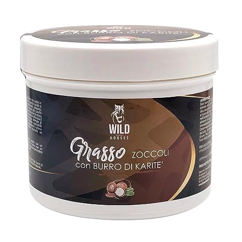 Wild Horses | Grasso per Zoccoli al Burro di Karitè, Rigenera, Isola e Protegge, Cura le Falangi Fragili, Secche o Screpolate, 500g, Made in Italy