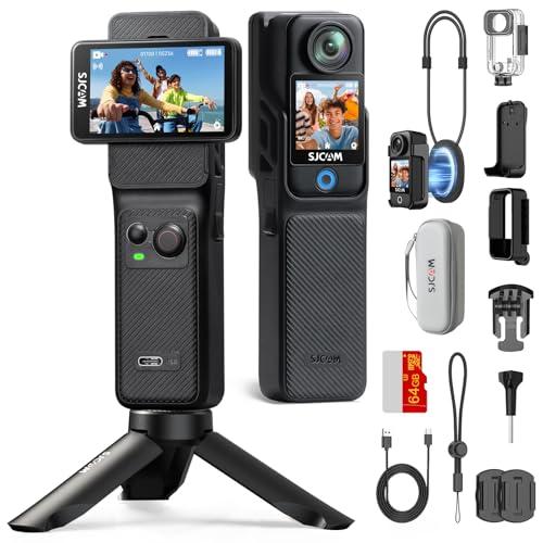 SJCAM C400 Vlog Camera, Action camera 4K Impermeabile, Stabilizzazione a 6 Assi, Autonomia di 437 Min, Touchscreen Ruotabile da 2.29