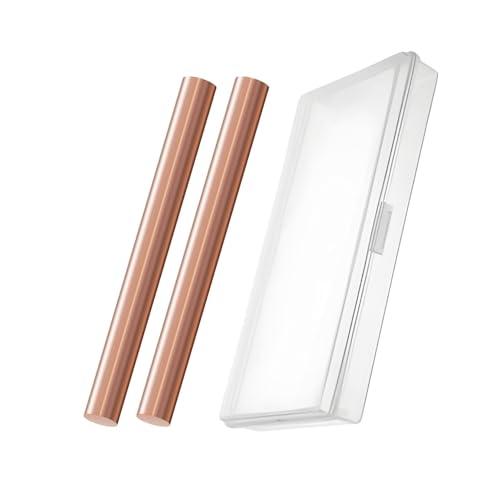 RRRST 2 pezzi Puro Barre di rame 10mm x 100mm, lunghezza 100mm, diametro 5mm, purezza del rame 99.9%, Barra rotonda in rame puro in metallo per Artigianato DIY Gioielli Modello