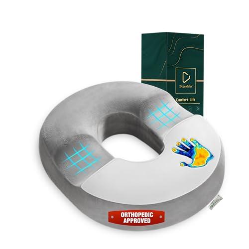 Ecosafeter Cuscino per emorroidi, cuscino a ciambella di alta qualità in memory foam per gravidanza, coccige, sciatica postnatale, piaghe da decubito