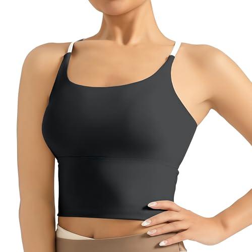 ATRACTIVOLL Donna Canotta Sportiva, Basic Top Maglie Senza Maniche, Traspirante e Leggero per Palestra Yoga Casual Canottiera Corto con Spaghetti
