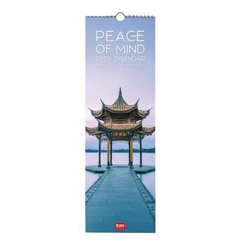 Legami - Calendario da Parete 2026, Peace of Mind, Calendario da Muro Piccolo, 12 Mesi e Planner Annuale, in 6 Lingue, Spazio per Note, Segni Zodiacali, Festività Internazionali, 16 x 49 cm